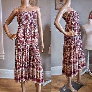 Jen's Pirate Booty for Free People Strapless Midi Dress Prairie Tiered Skirt